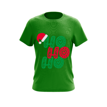 camiseta navidad ho ho ho color verde